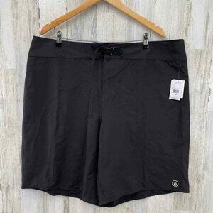 Volcom Board Shorts Womens 20W Black Polyester Cinch Fly‎ NEW
